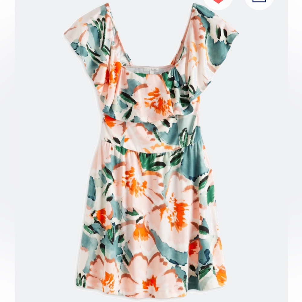 NWOT Nine Britton Floral Mini Dress in Green and Orange